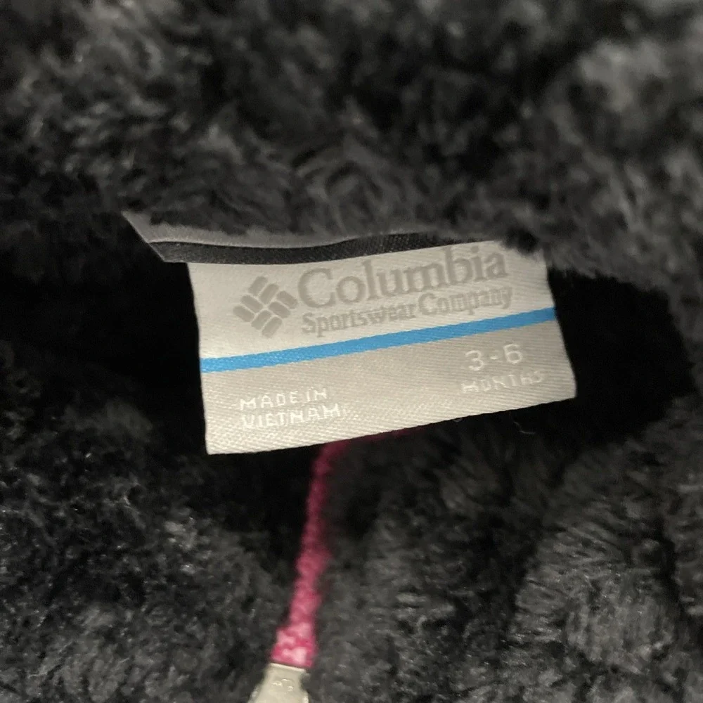Columbia Infant Toddler Zip Girls Size 3-6 Months Fleece Jacket Black